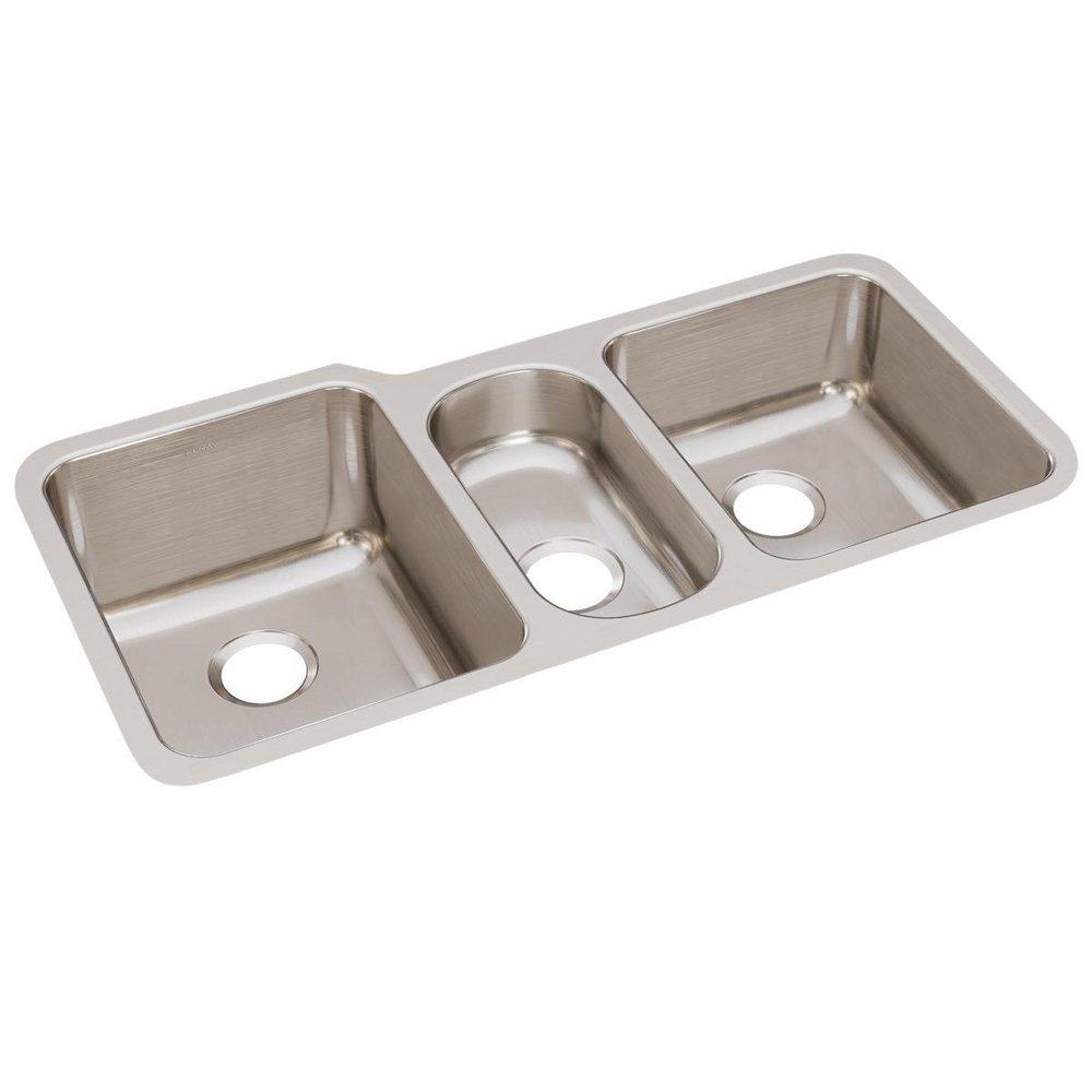 Elkay Lustertone® 40 in. Undermount Stainless Steel Triple Bowl Kitchen Sink in Lustrous Satin