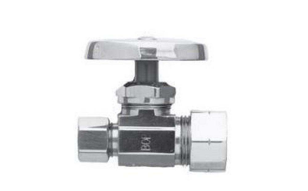 Brasstech Model 412 1/2 x 3/8 in. Compression x OD Compression Oval Straight Supply Stop Valve in Flat Black