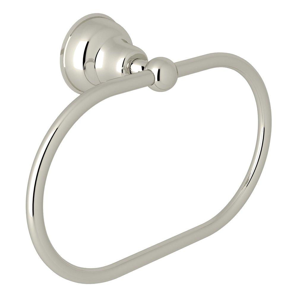 Oval Closed Towel Ring in Polished Nickel