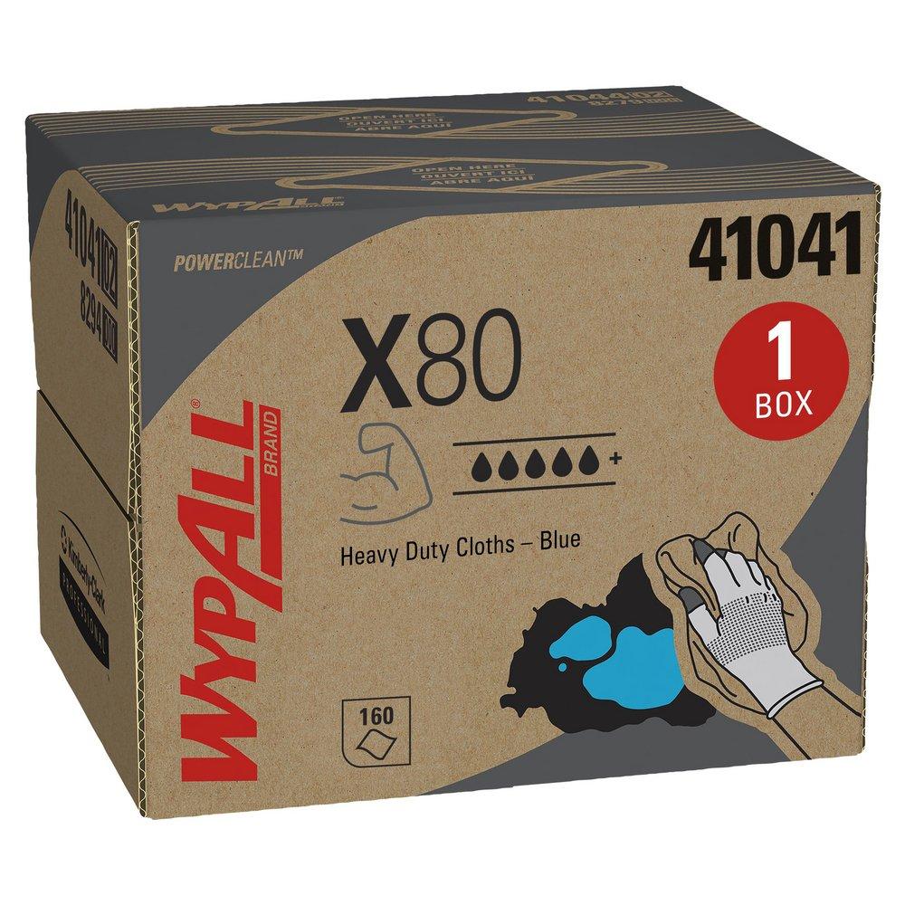 WypAll® X80 Hydroknit Plastic Cloth in Blue (Box of 160)