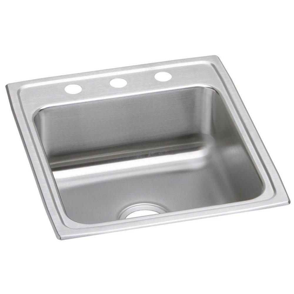 Elkay Lustertone® 19-1/2 in. Drop-in Stainless Steel Single Bowl Kitchen Sink in Lustrous Satin