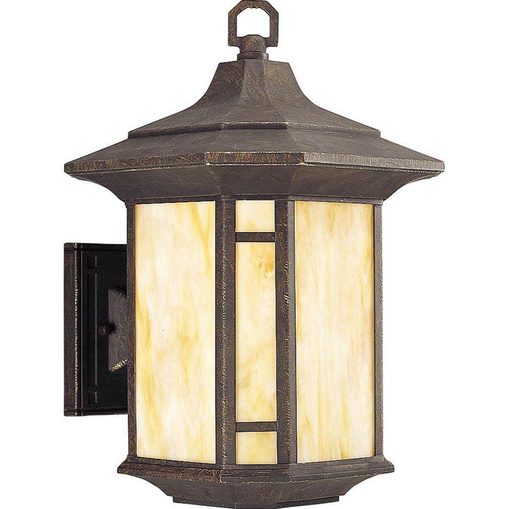 Progress Lighting Arts and Crafts 150 W Medium Wall Lantern in Weathered Bronze