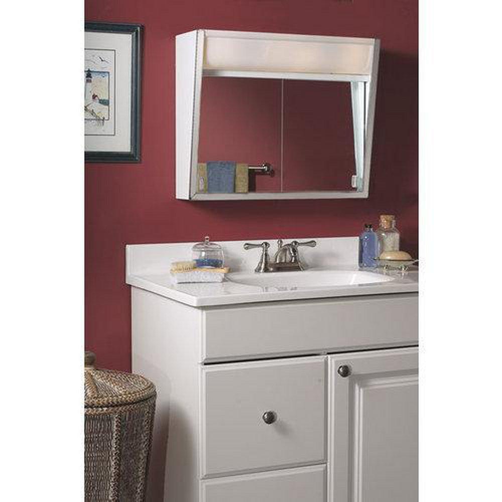 Rangaire Flair 23-3/4 x 19-3/8 x 7-7/16 in. Mirror Medicine Cabinet in White