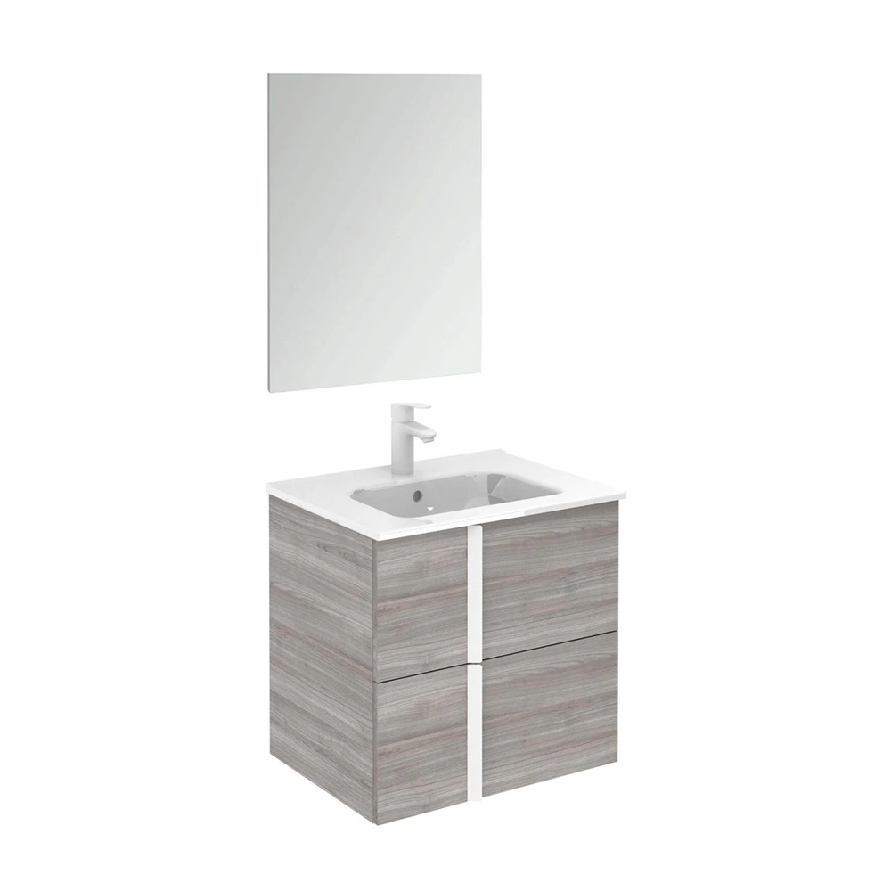 Onix+ by Royo Modern 24 in. Wall-Mount 2 Drawers Grey Vanity Cabinet
