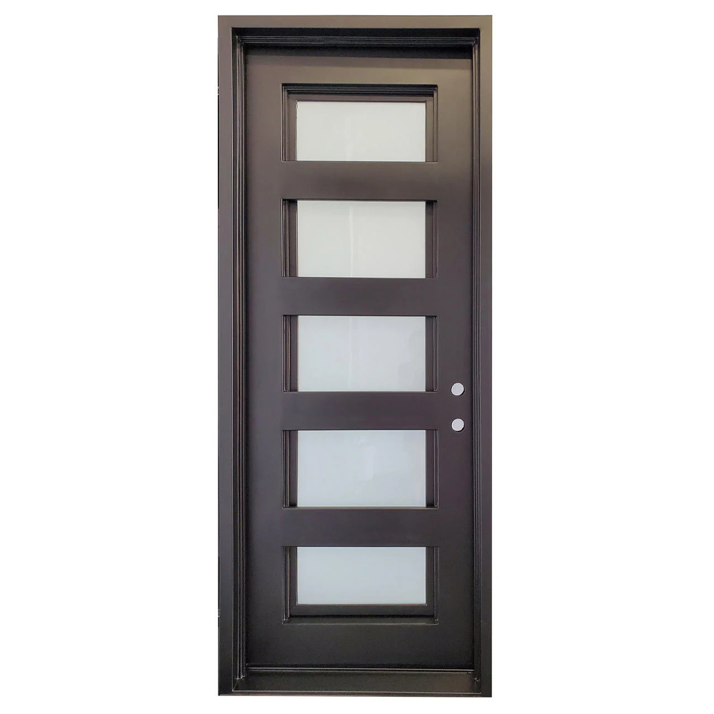3/0x8/0 5 Lite Wrought Iron Exterior Prehung Single Door
