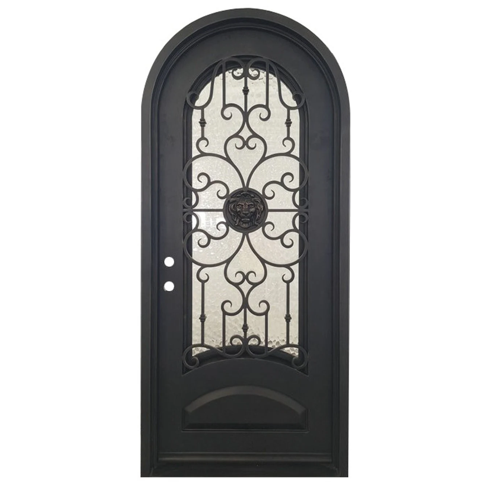 Lion 3/6x8/0 Wrought Iron Exterior Prehung Door