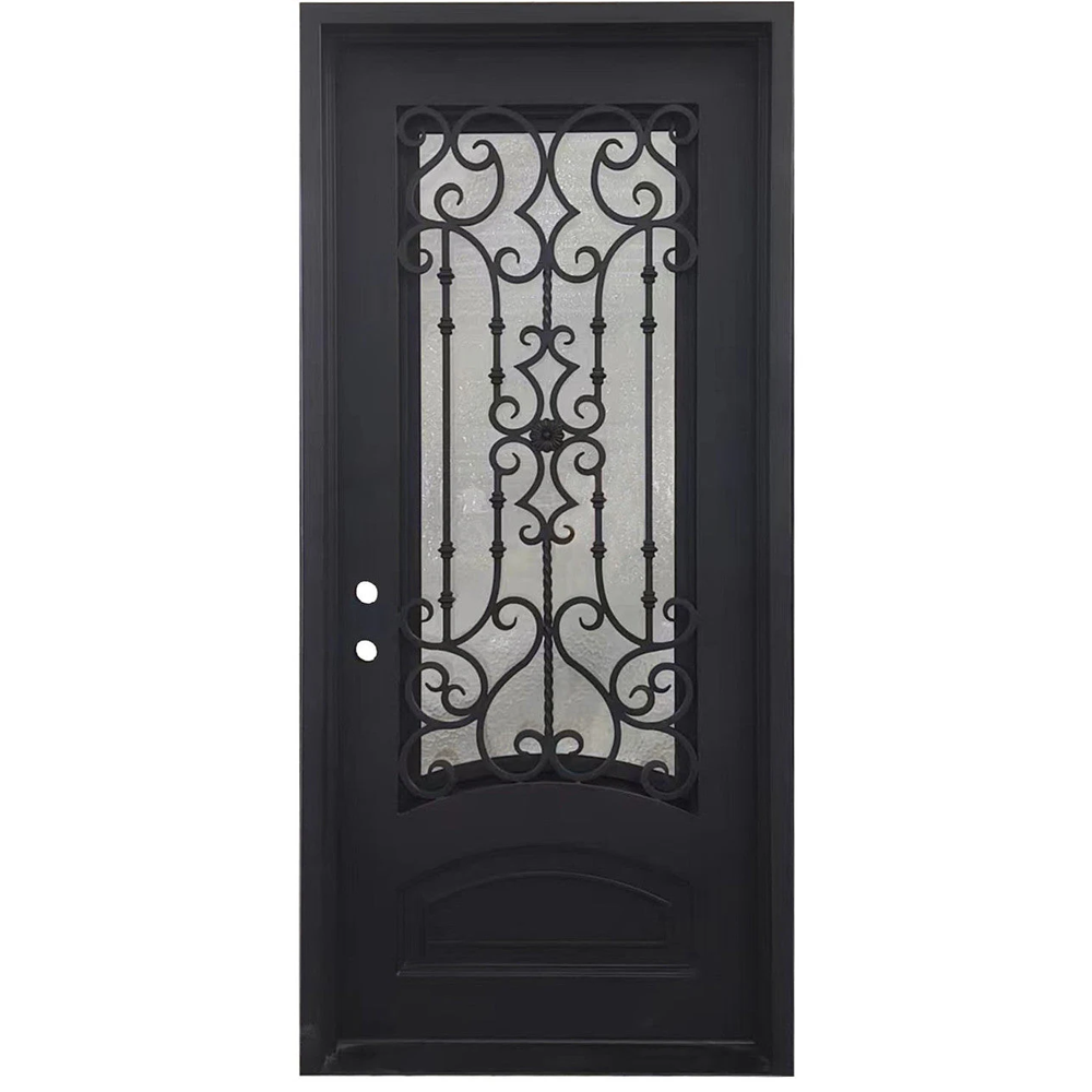 Audrey 3/6x8/0 Square Exterior Wrought Iron Door