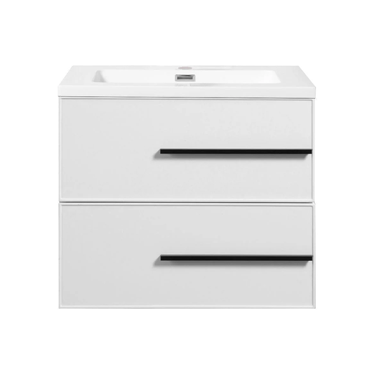 Bella 24" W Wall-Mounted White Vanity with Sink Top | LessCare