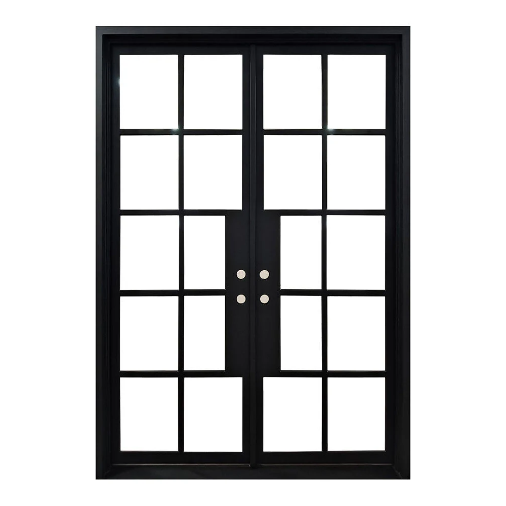 6/0x8/0 10 Lite French Exterior Wrought Iron Prehung Door