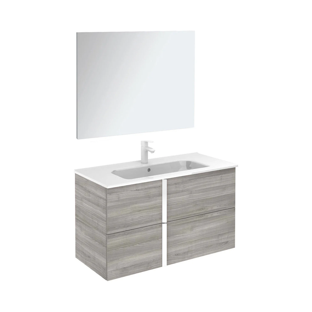 Onix+ by Royo Modern 40 in. Wall-Mount 2 Drawers Grey Vanity Cabinet with Mirror