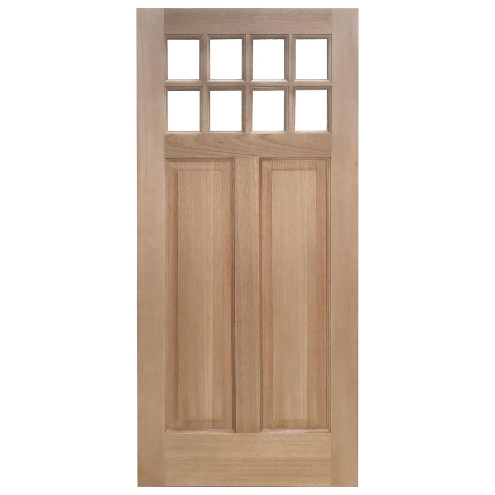 36x80 in. Exterior Mahogany Door Slab | Craftsman 8 Lite
