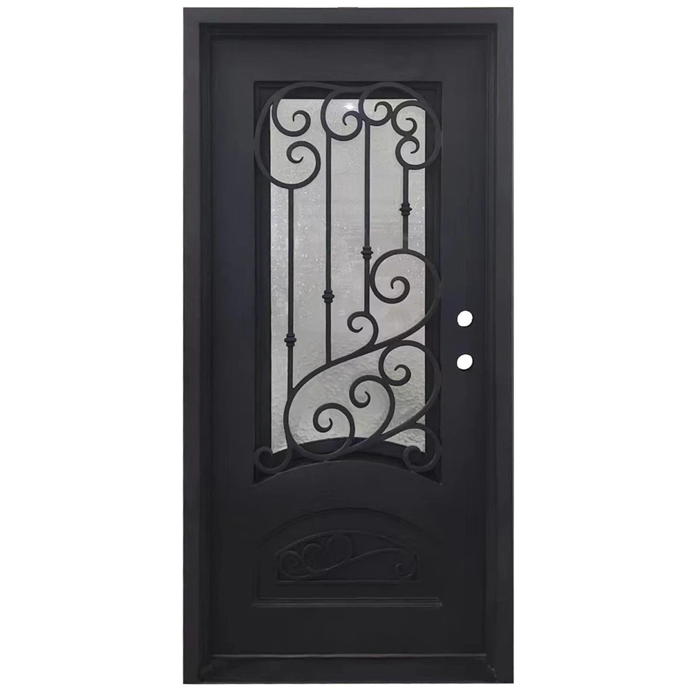 Bette 3/0x6/8 Bronze Exterior Wrought Iron Prehung Single Door