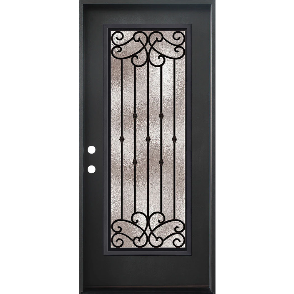 Blackburn 3/0x6/8 Single Prehung Fiberglass Door in Dark Brown