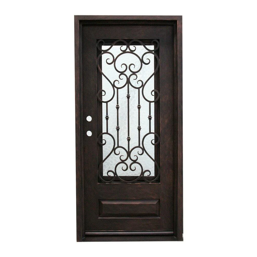 Dallas 3/0x6/8 Wrought Iron Prehung Front Door