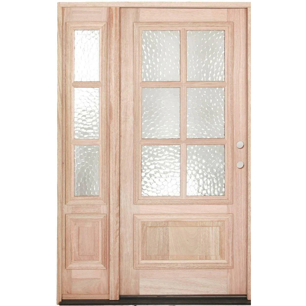 4/5x6/8 Exterior Mahogany Door with 6 Lites and One Sidelight