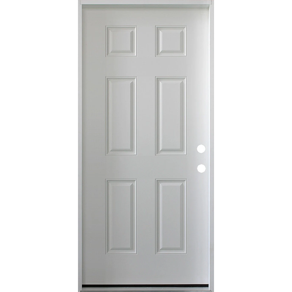 36 in. x 79 in. 6 Panel Primed 20 Min. Fire-Rated House-to-Garage Single Prehung Interior Door