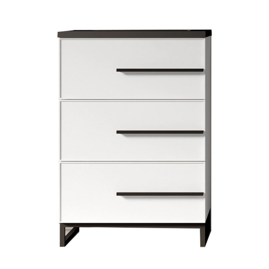 24" W Freestanding White Vanity Matte Black Sand Sink Top | LessCare