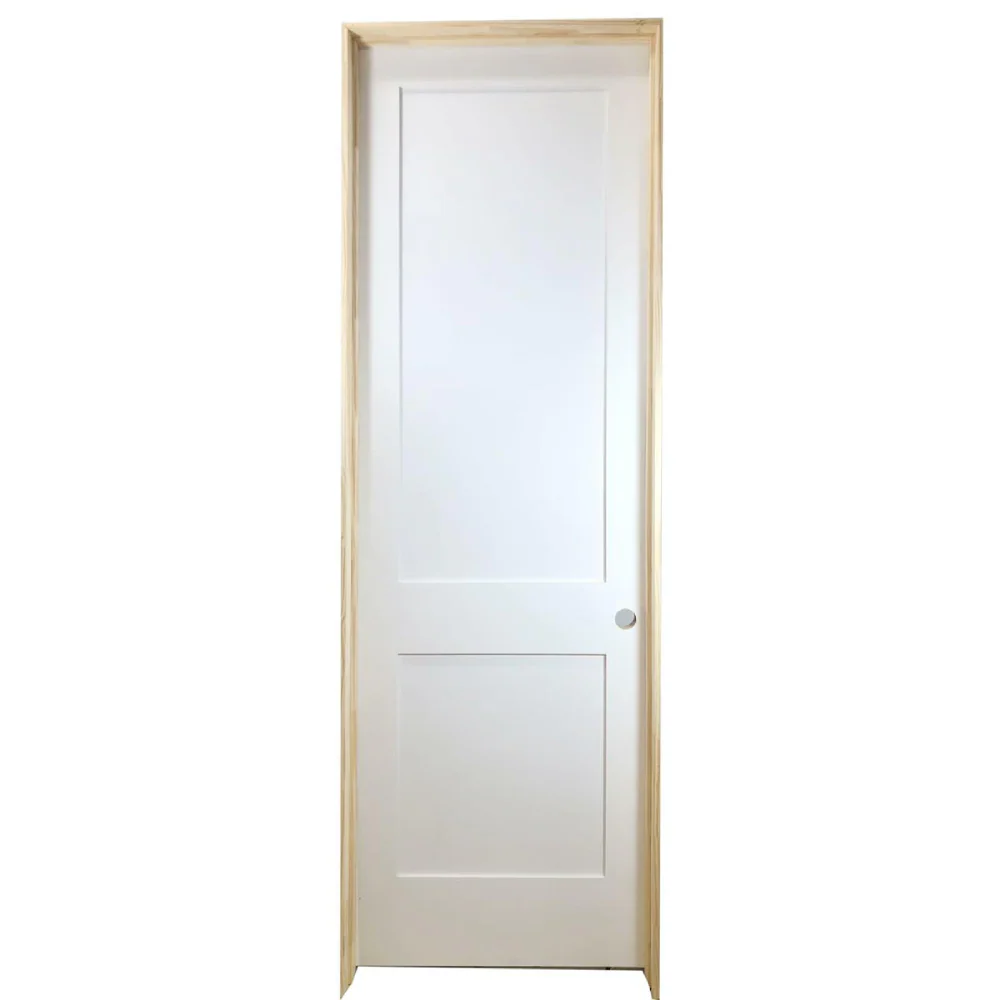 18 in x 96 in White 2-Panel Shaker Solid Core Primed MDF Prehung Interior Door