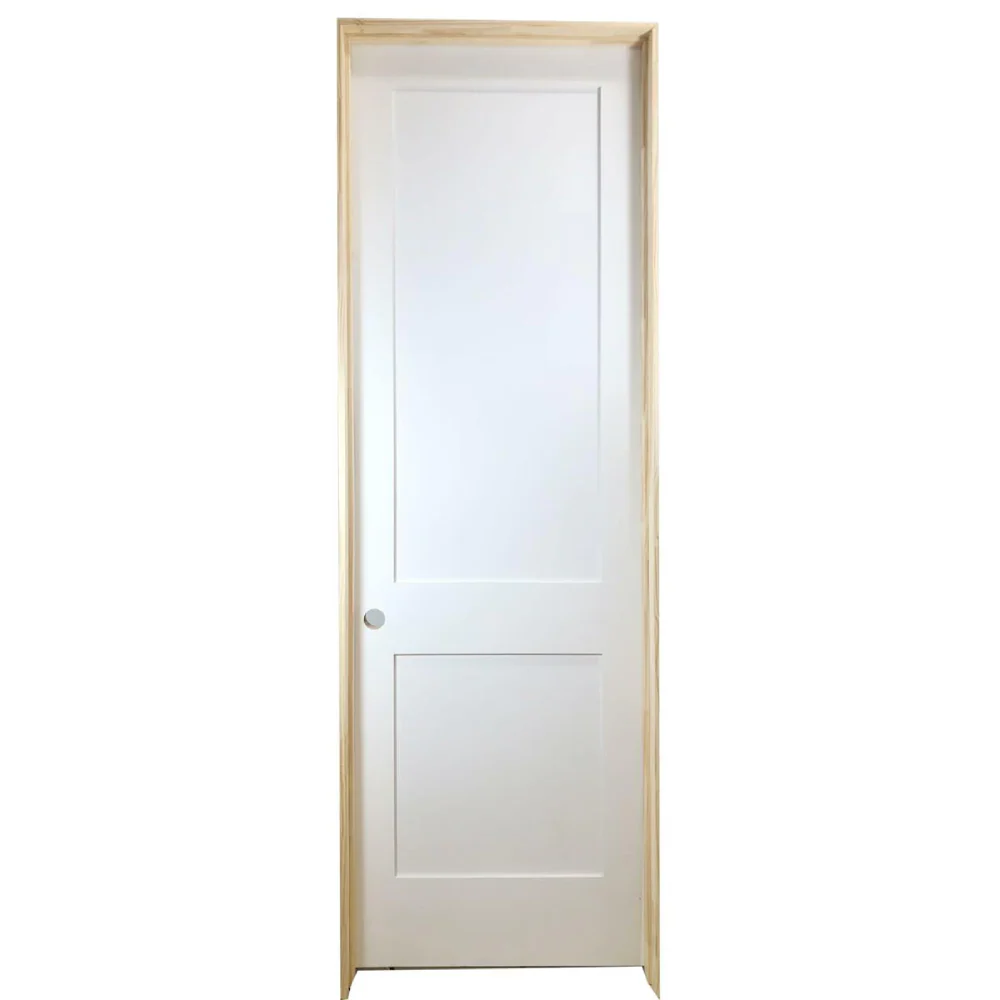 18 in x 96 in White 2-Panel Shaker Solid Core Primed MDF Prehung Interior Door
