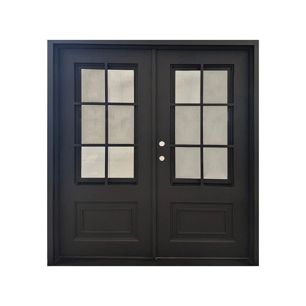 6/0x6/8 6 Lite Wrought Iron Prehung Front Door