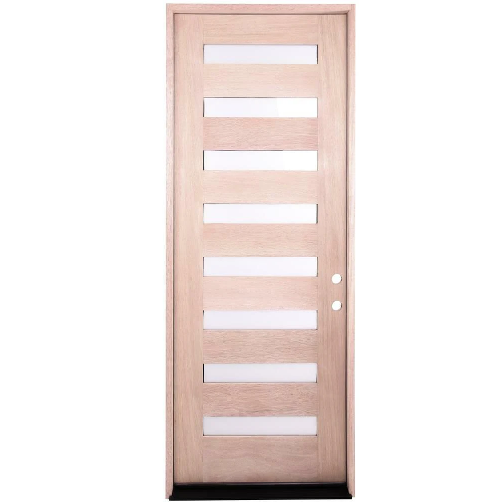 3/0x8/0 Exterior Mahogany Prehung Door | Modern 8 Lite