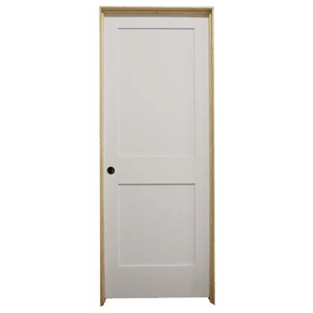 24 in x 80 in White 2-Panel Shaker Solid Core Primed MDF Prehung Interior Door