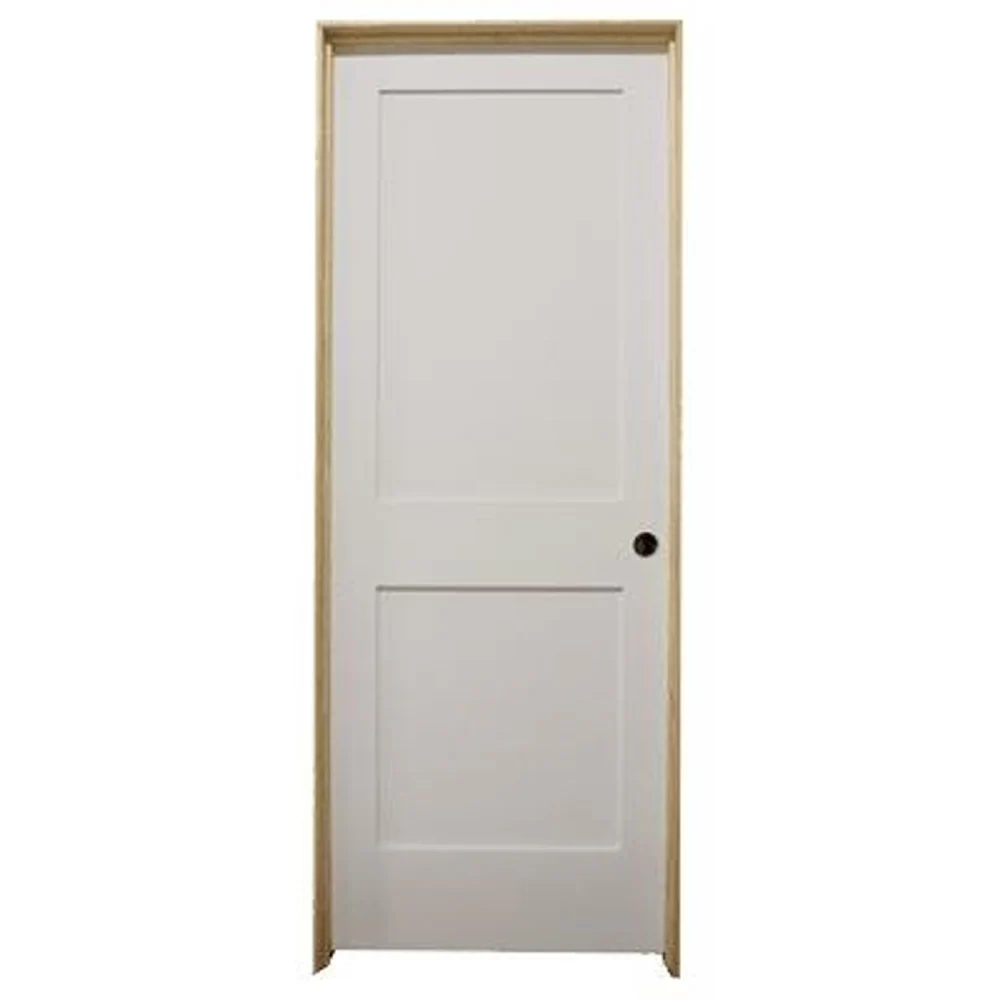 32 in x 80 in White 2-Panel Shaker Solid Core Primed MDF Prehung Interior Door