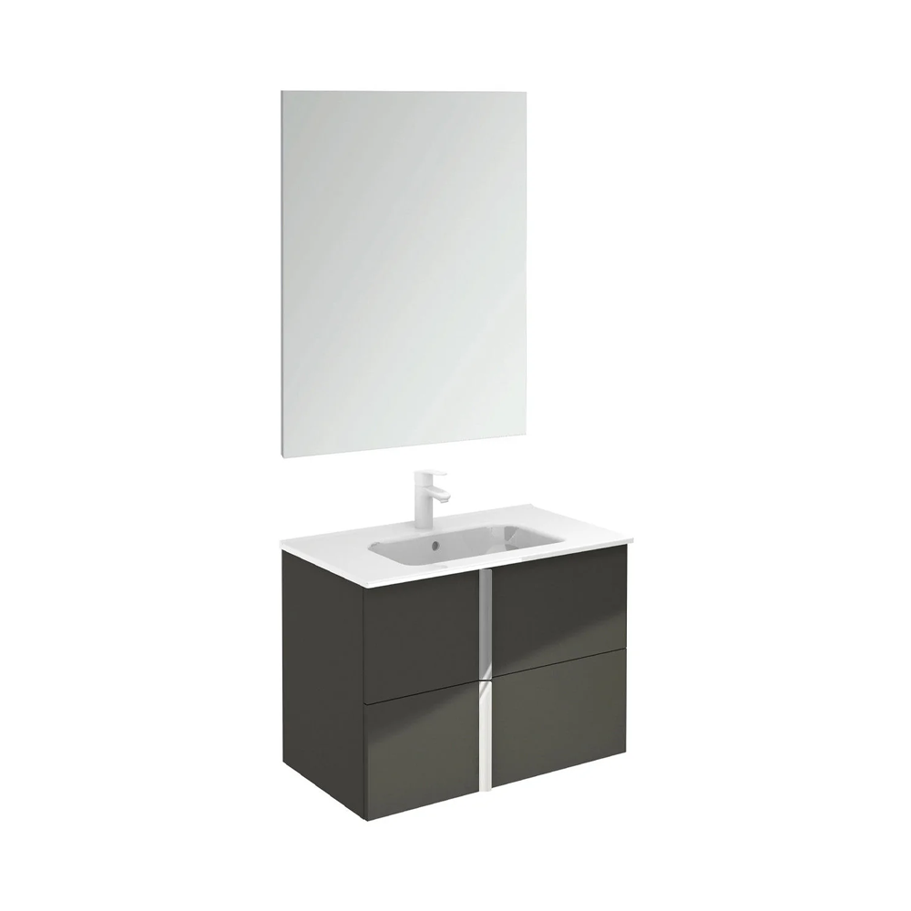 Onix+ by Royo Modern 32 in. Wall-Mount 2 Drawers Anthracite Vanity Cabinet