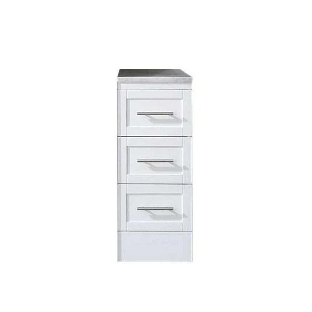 Venetian 12 in Bathroom Drawer Cabinet in White with Carrera White Marble Countertop