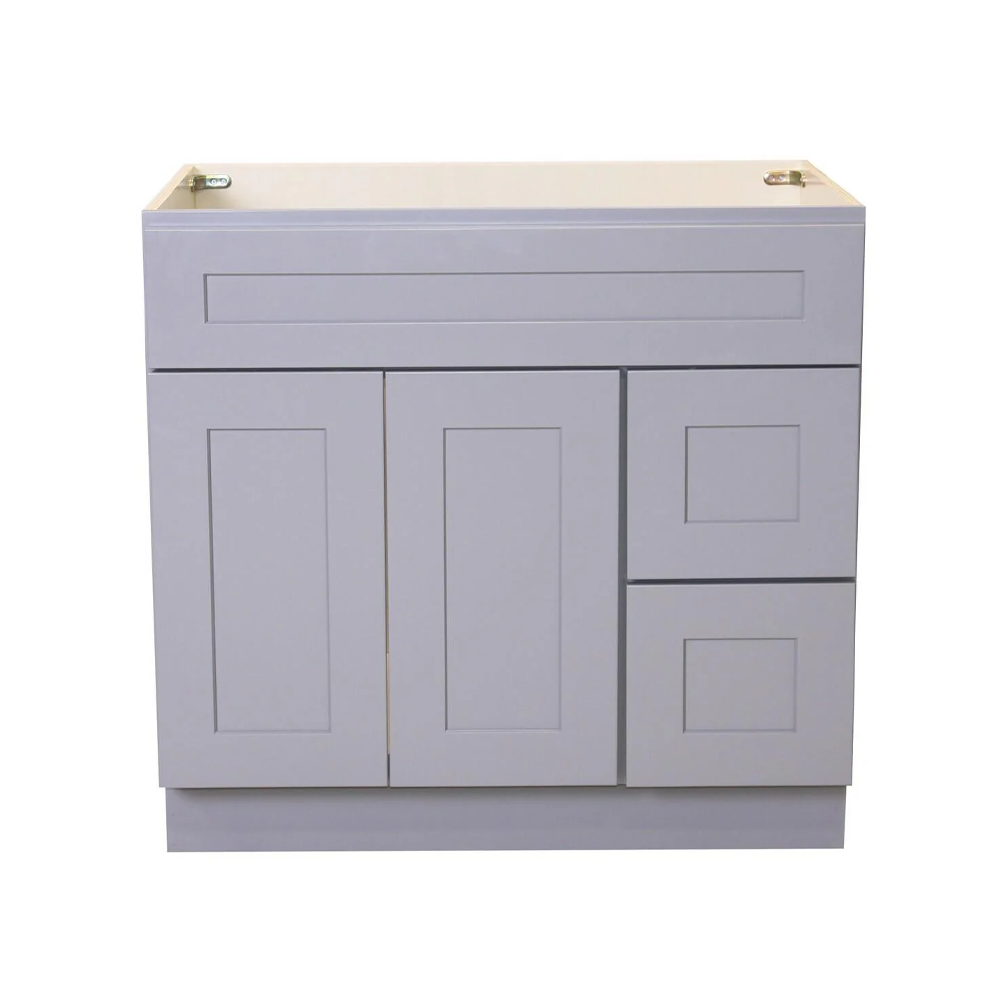 Gray Shaker Maple Vanity Sink and 2 Drawer Base | 36"