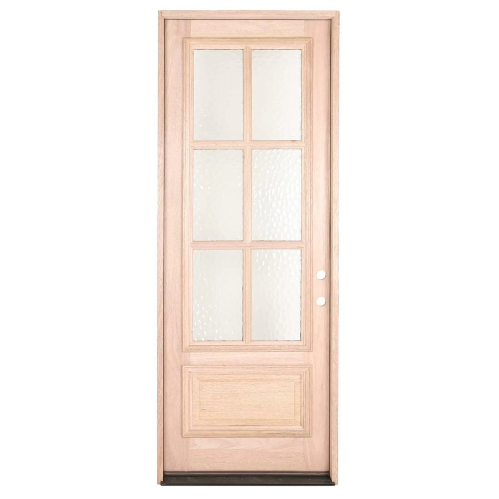3/0x8/0 Exterior Mahogany Prehung Single Door With 6 Lites