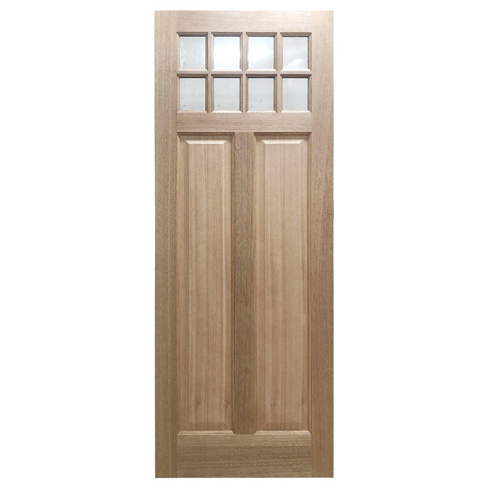 36x96 in Craftsman Exterior Mahogany Door Slab | 8 Lite