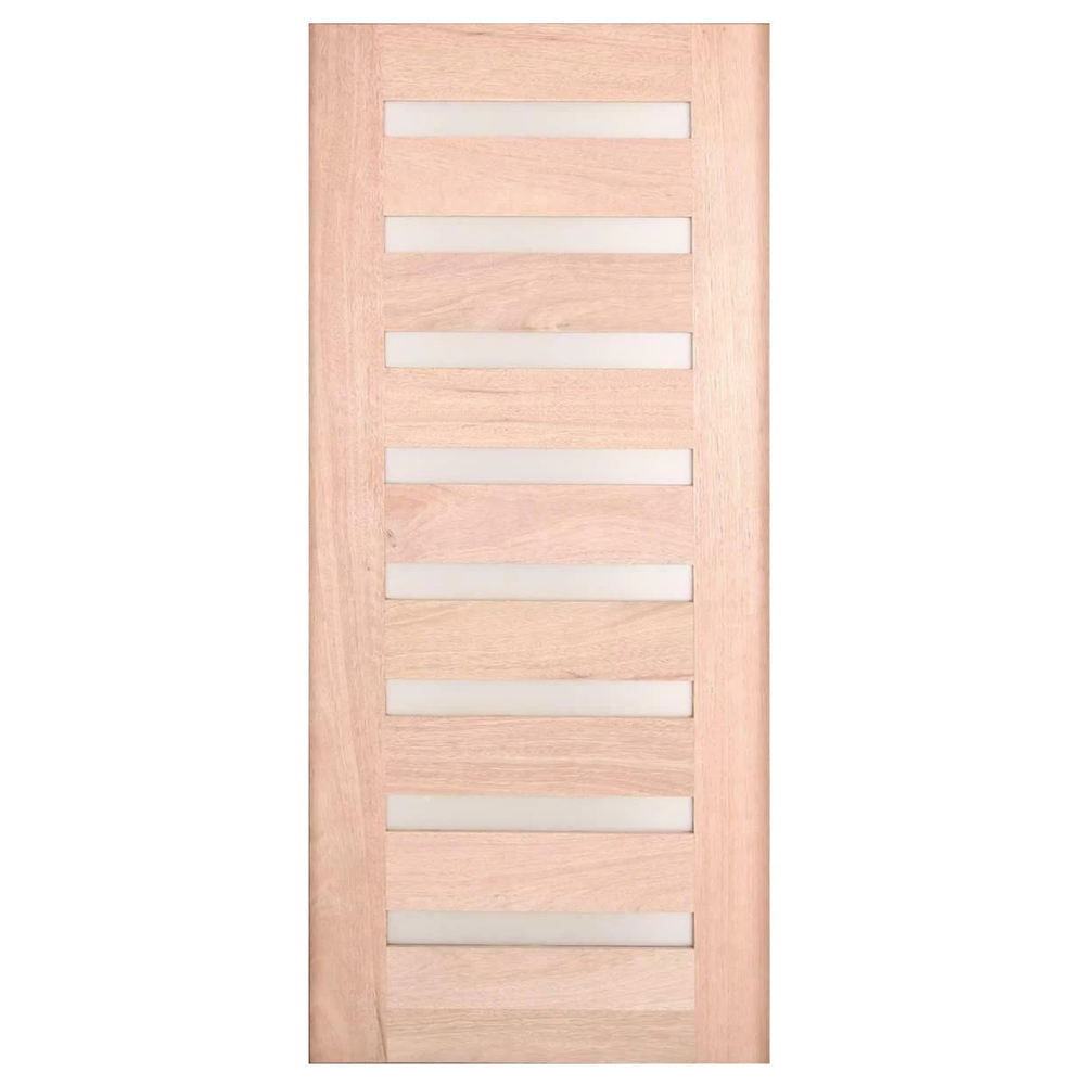 36x80 in. Exterior Wood Door Slab | Modern 8 Lite