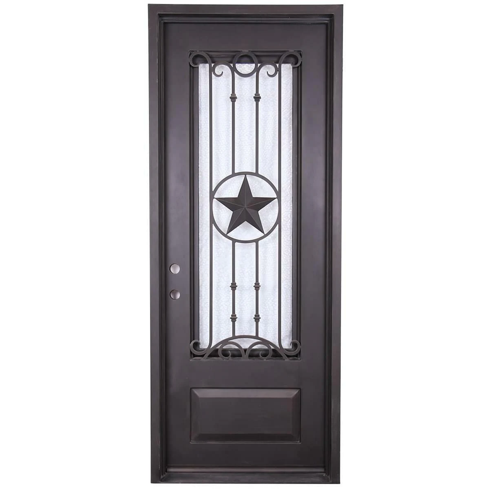 Texas Star 3/0x8/0 Wrought Iron Exterior Prehung Single Door