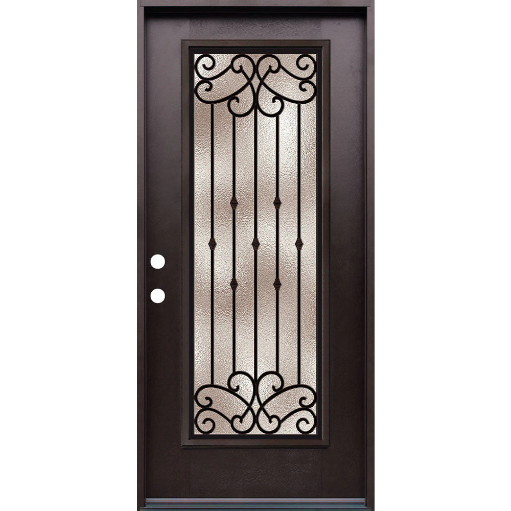 Blackburn 3/0x6/8 Single Prehung Fiberglass Door in Black