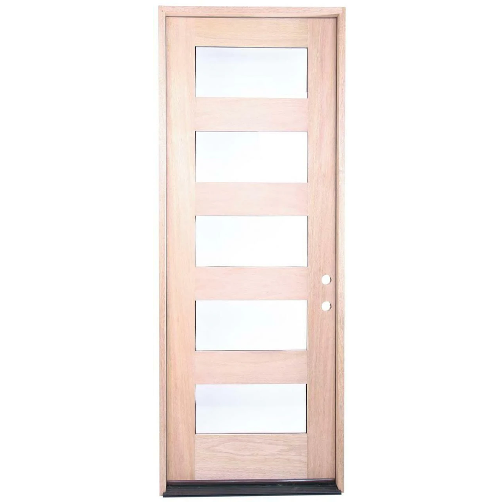 3/0x8/0 Mahogany Exterior Prehung Door | Modern 5 Lite