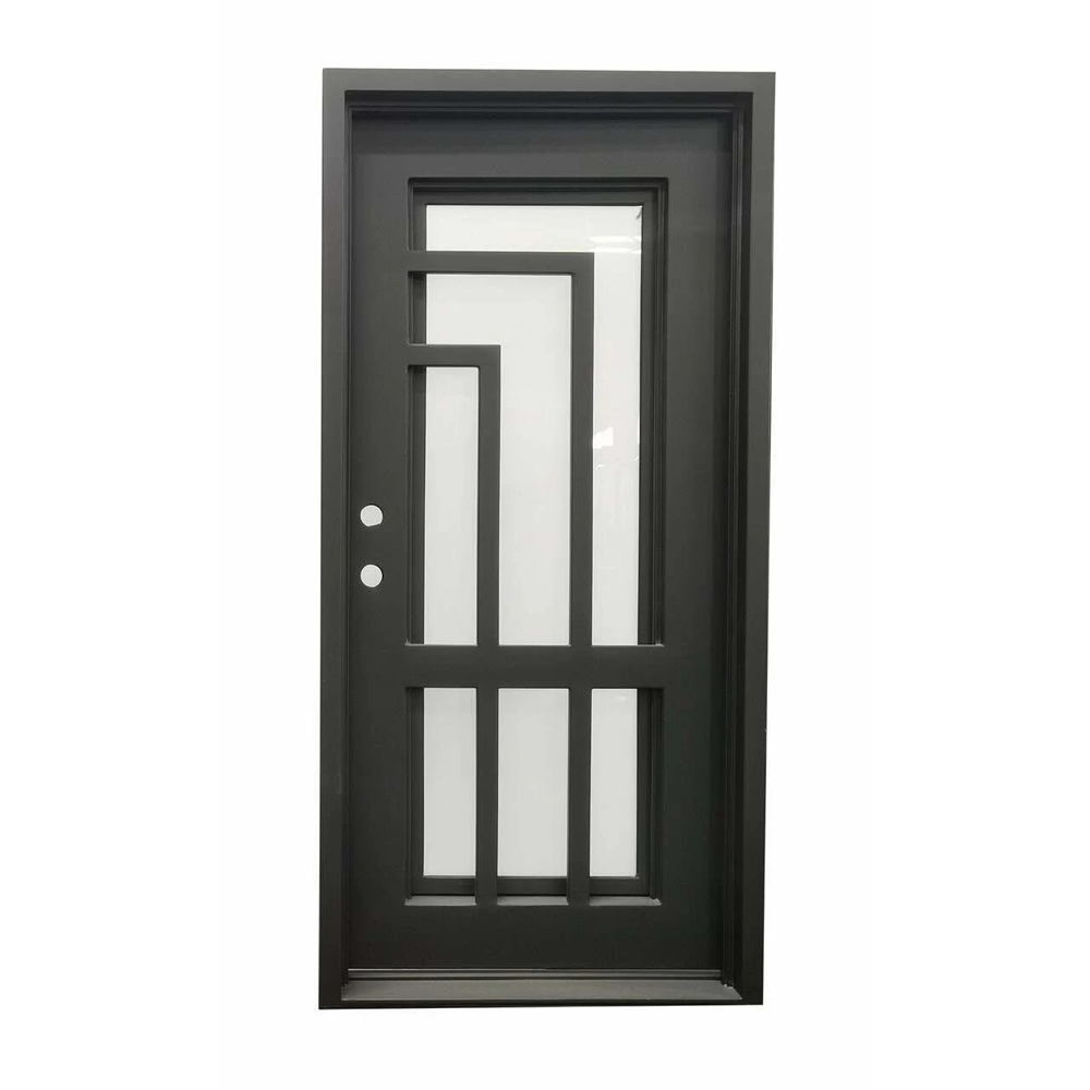 Oslo 3/0x6/8 Exterior Single Wrought Iron Prehung Door