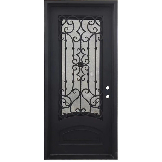 Audrey 3/6x8/0 Square Exterior Wrought Iron Door