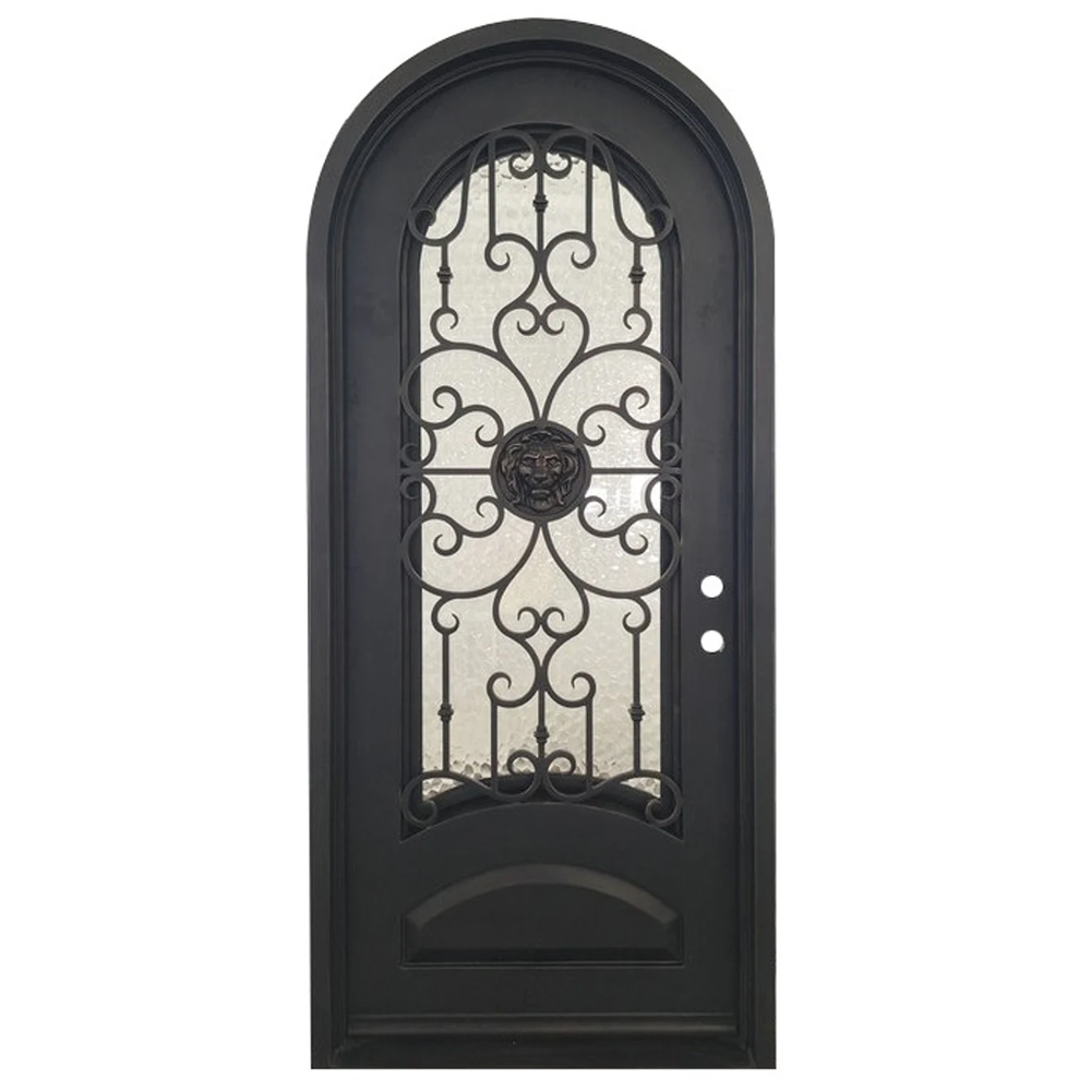 Lion 3/6x8/0 Wrought Iron Exterior Prehung Door