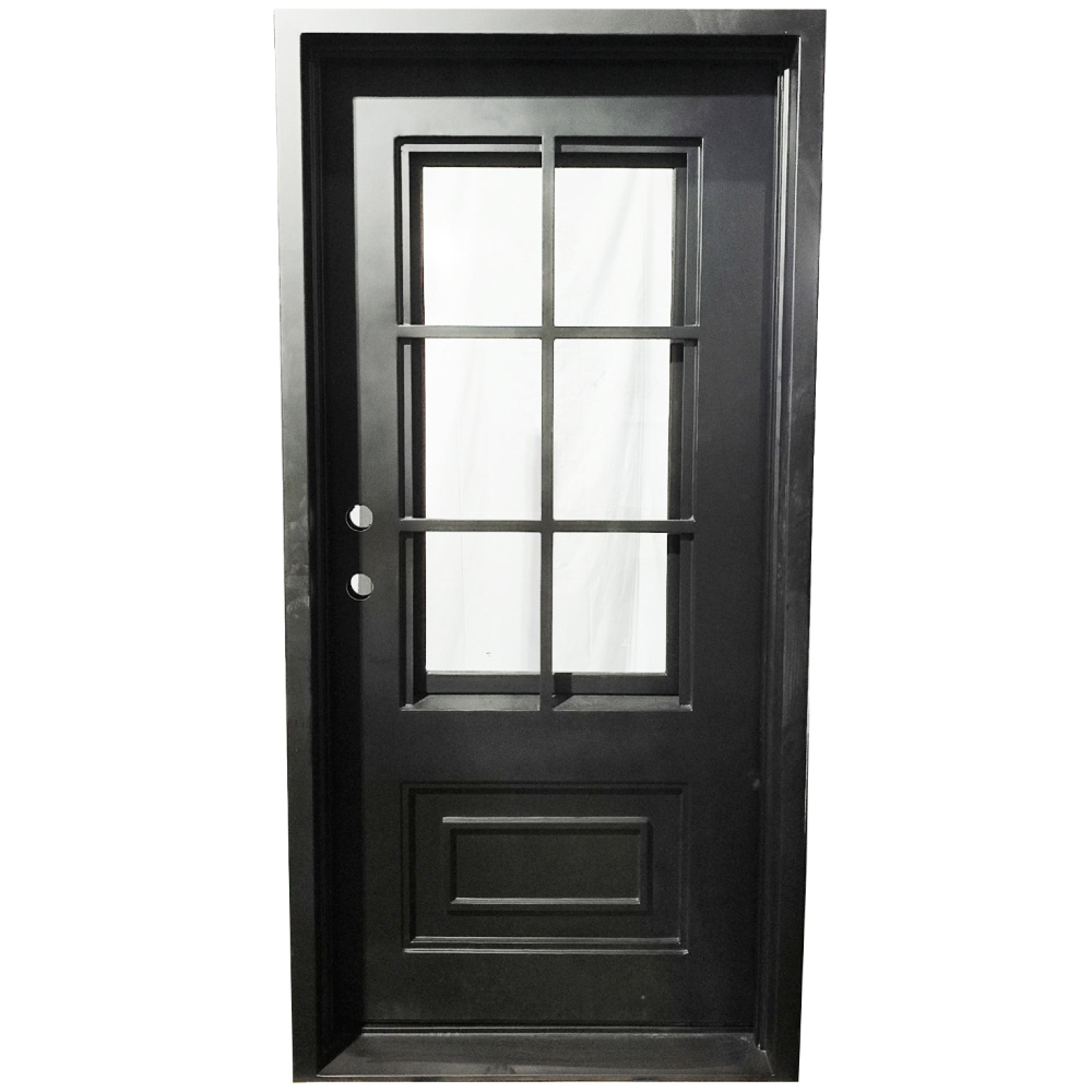3/0 X 6/8 6 Lite Exterior Wrought Iron Door
