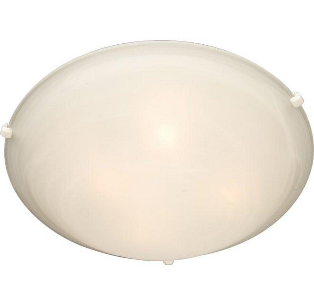 Maxim Lighting® Malaga 16 in. 3-Light Flushmount in White with Marble Glass Shade