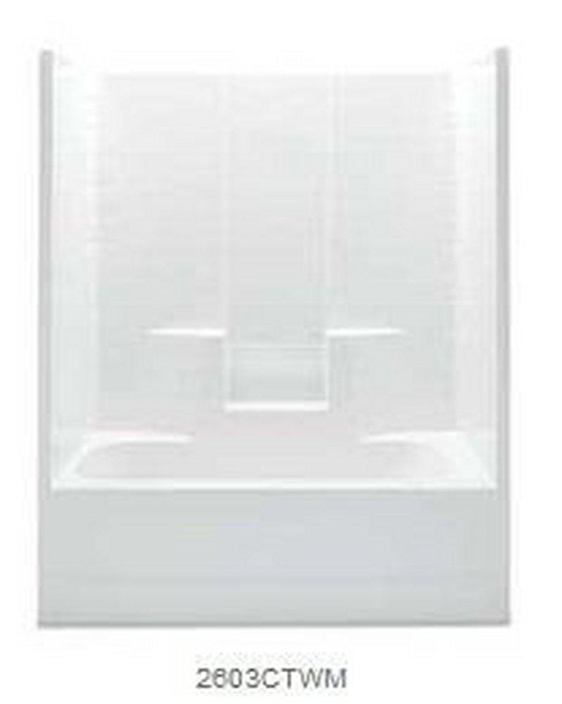 Aquatic Everyday 60 in. x 33-1/4 in. Tub & Shower Unit in White with Right Drain