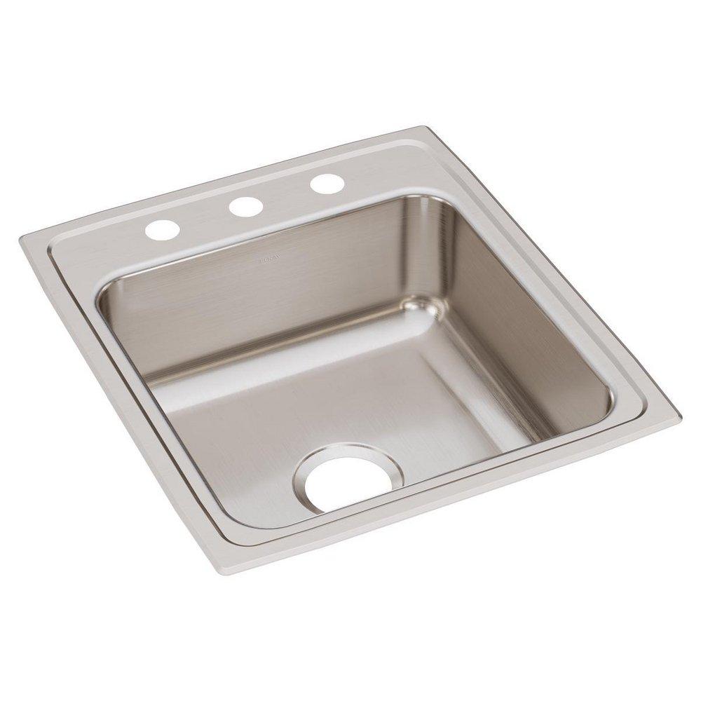 Elkay Lustertone® 19-1/2 in. Drop-in Stainless Steel Single Bowl Kitchen Sink in Lustrous Satin