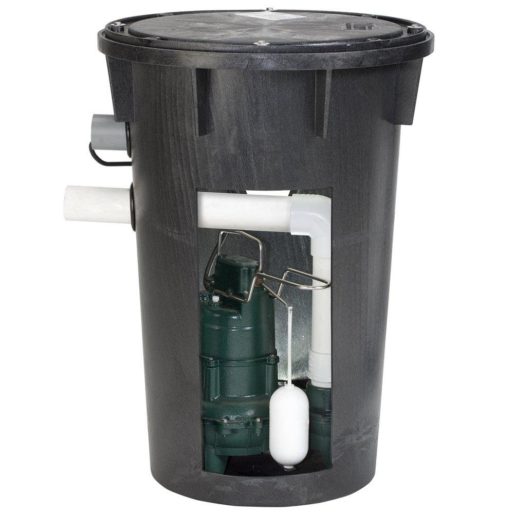 Zoeller Pump Co 912 Series 115V 2/5 hp 90 gpm Polyethylene Sewage Pump and Basin System with 20 ft. Cord