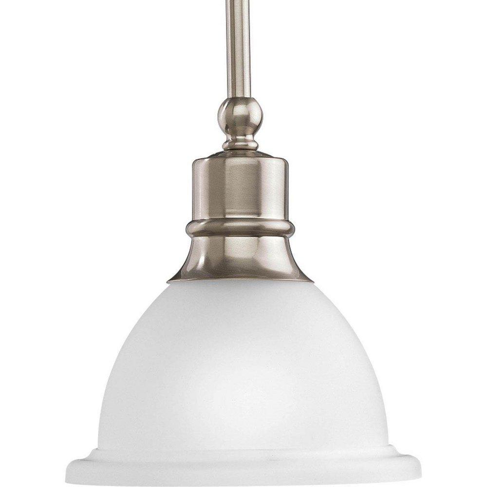 Progress Lighting Madison 45-1/2 in. 100W 1-Light Medium E-26 Incandescent Mini Pendant in Brushed Nickel