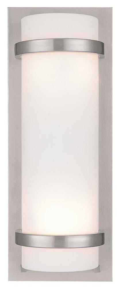 Minka Lavery Fieldale Lodge 100W 2-Light Wall Sconce in Brushed Nickel with Etched White Glass