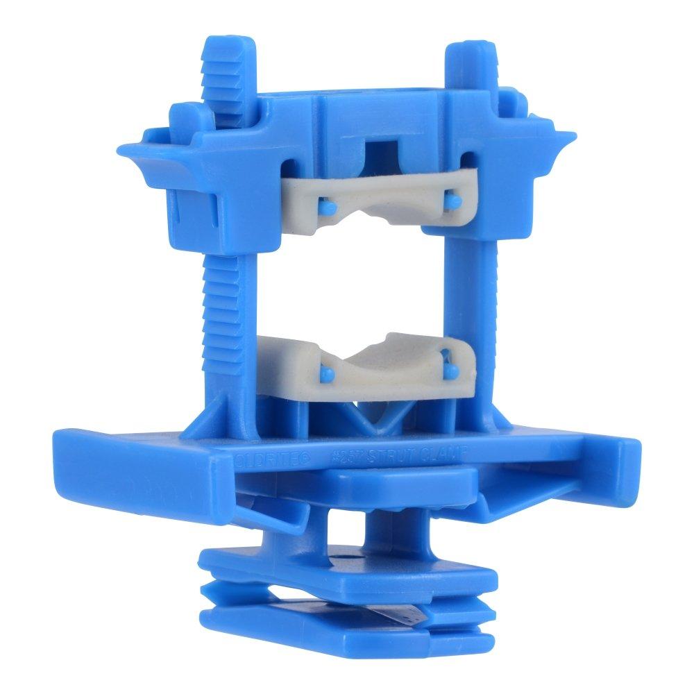 3/8 - 1 in. Plastic Strut Pipe Clamp in Medium Blue