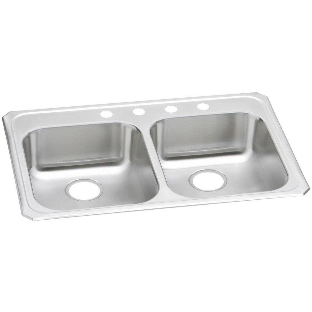 Elkay Celebrity® 33 in. Drop-in Stainless Steel Double Bowl Kitchen Sink in Brushed Satin