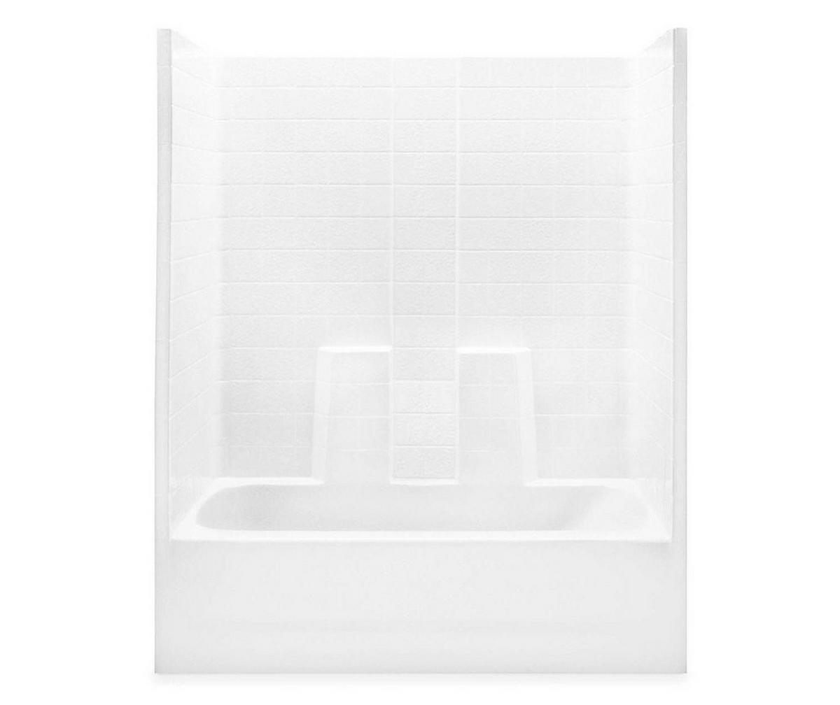 Aquatic Everyday 60 x 30 in. Tile Tub & Shower Unit with Left Drain in White