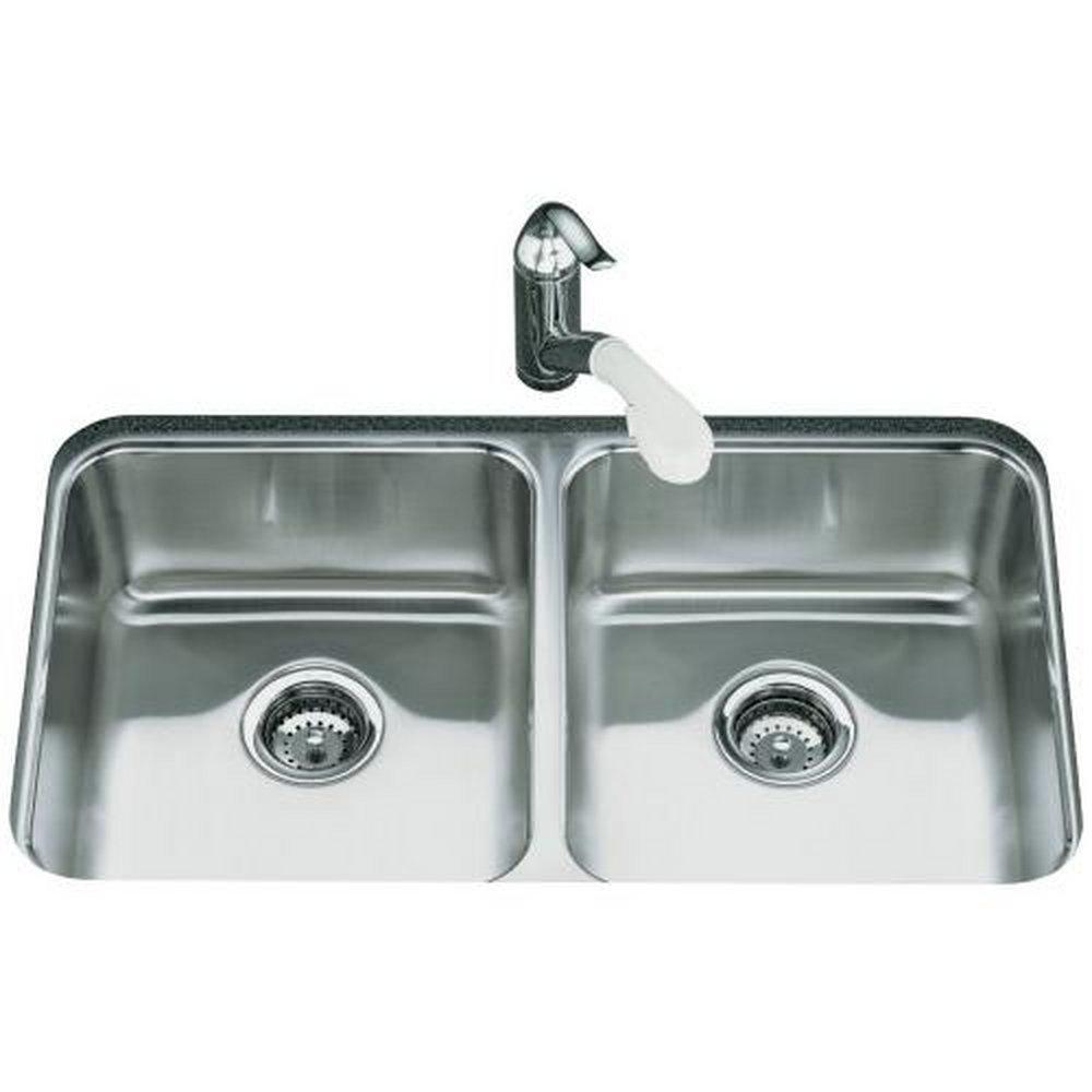 KOHLER Undertone® 31-1/2 in. Undermount Stainless Steel Double Bowl Kitchen Sink